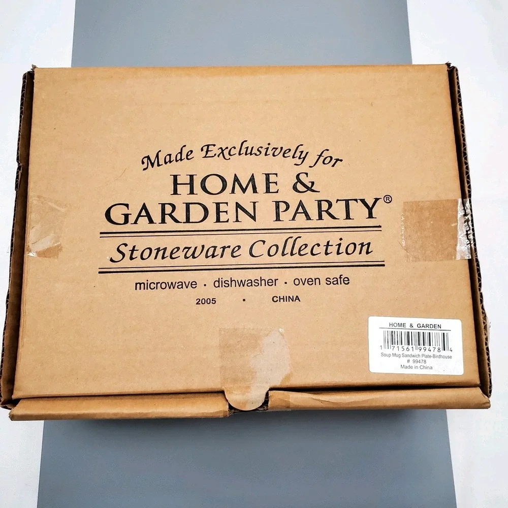 New!!! Home‎ & Garden Party Soup Mug and Sandwich Plate ♡  Birdhouse 2005